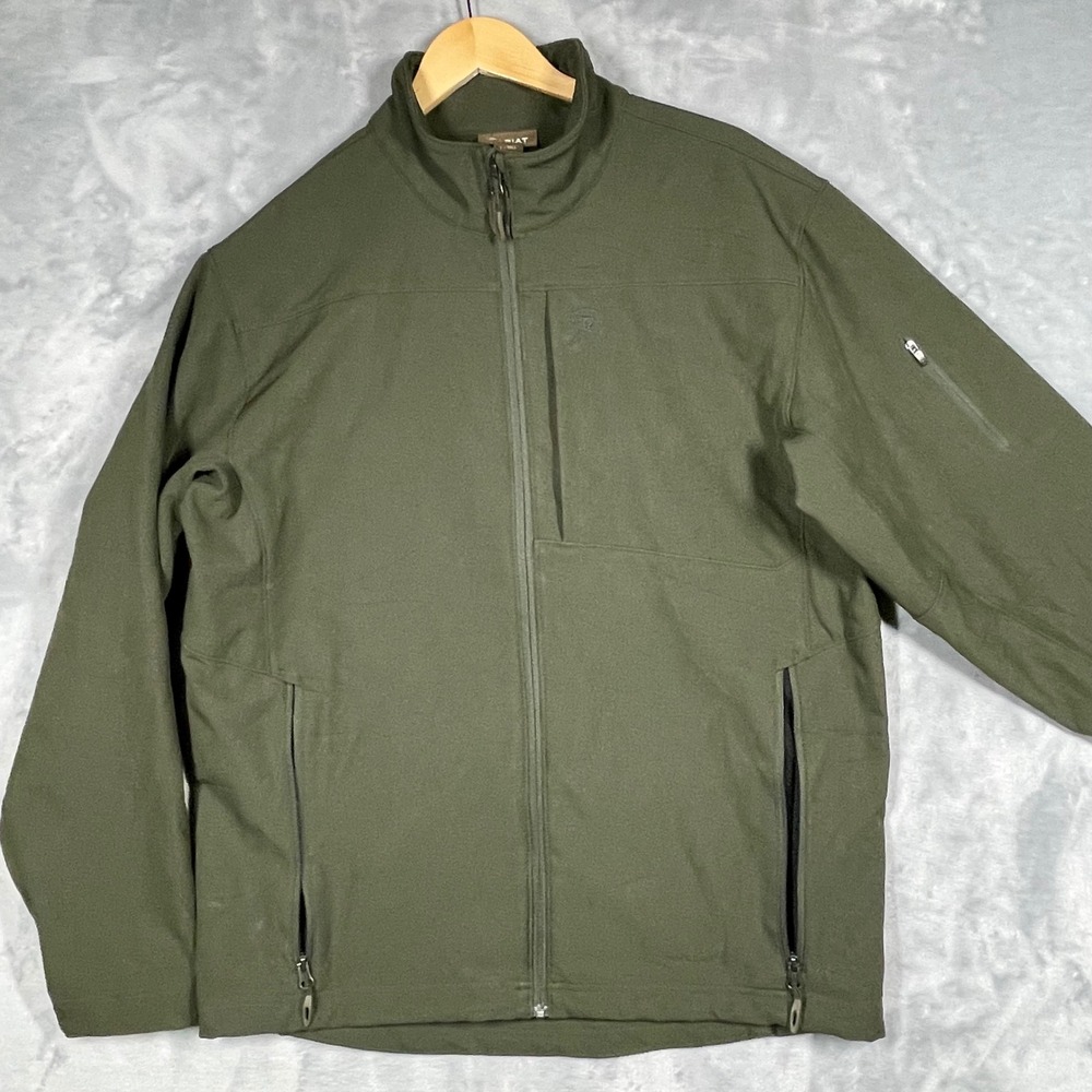 Ariat Mens 2.0 Soft Shell Vernon Softshell Jacket Green Water Resistant L Tall